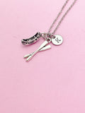 Silver Crew Oars Charm Necklace, Oar Canoe Rowing,  Boat Necklace, Oar Charm, Canoe Charm, Rowing Charm, Personalized Gift, N2671