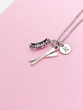 Silver Crew Oars Charm Necklace, Oar Canoe Rowing,  Boat Necklace, Oar Charm, Canoe Charm, Rowing Charm, Personalized Gift, N2671