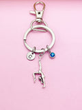 Silver Gymnast Keychain Gymnastic Girl Birthday Personalize Customize Gifts Ideas, N4742