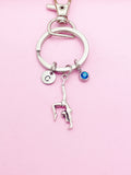 Silver Gymnast Keychain Gymnastic Girl Birthday Personalize Customize Gifts Ideas, N4742