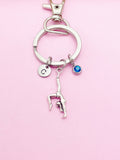 Silver Gymnast Keychain Gymnastic Girl Birthday Personalize Customize Gifts Ideas, N4742