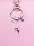 Silver Gymnast Keychain Gymnastic Girl Birthday Personalize Customize Gifts Ideas, N4742