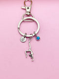 Silver Gymnast Keychain Gymnastic Girl Birthday Personalize Customize Gifts Ideas, N4742