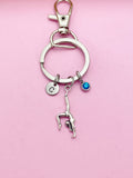 Silver Gymnast Keychain Gymnastic Girl Birthday Personalize Customize Gifts Ideas, N4742