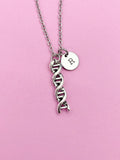 Silver DNA Charm Necklace Biology Family Gifts Ideas Personalized Customized Made to Order, N1238A