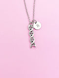 Silver DNA Charm Necklace Biology Family Gifts Ideas Personalized Customized Made to Order, N1238A