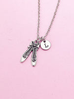 Silver Ballet Shoe Slipper Charm Necklace Ballet School Dancer Personalize Customize Gifts Ideas, N2233