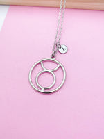 Silver Taurus Charm Necklace Zodiac Constellations Personalize Customize Birthday Gifts, N5564