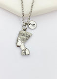 Silver Egyptian Queen Charm Necklace Queen Gifts Ideas Personalized Customized Made to Order, AN1958