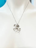 Silver Walking Horse Charm Necklace Horse Lover Pet Gifts Idea Personalized Customized Made to Order, N4655