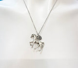 Silver Walking Horse Charm Necklace, N4655