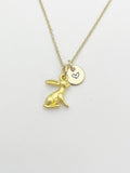 Gold Cute Rabbit Charm Necklace, N5489
