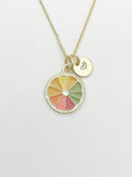 Gold Lemon Slice Charm Necklace Teens Birthday Gifts Ideas Personalized Customized Made to Order, N5491