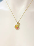 Gold Lemon Slice Charm Necklace Teens Birthday Gifts Ideas Personalized Customized Made to Order, N5491