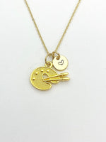 Gold Palette Charm Necklace Artist Teens Birthday Gifts Ideas Personalized Customized Made to Order, N5490