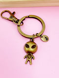 Antique Bronze UFO Charm Keychains UFO Pendant Keychains UFO Keyring Alien Keychain, N5478