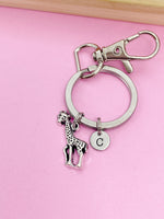 Silver Giraffe Charm Keychain Wildlife Zookeeper Gifts Idea Personalized Customized Made to Order,AN2670