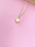 Dice Necklace, Gold Dice Necklace, Bunco Club Gift, Dainty Necklace, Delicate Minimal, N124