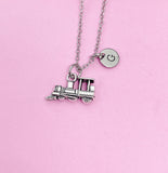 Silver Train Locomotive Necklace, Steam Train Charm, Steam Engine Train Charm, Streamliner Charm, Personalized Gift, N2206