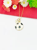 Gold Soccer Ball Charm Necklace Spring Soccer Player Team Gifts Ideas Personalized Customized Made to Order, N5497