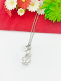 Silver Cactus Charm Necklace Plant Biologist School Student Gifts Ideas Personalized Customized Made to Order, N5499