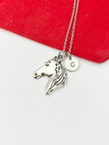 Silver Horse Charm Necklace Horse Lover Pet Girls Gifts Idea Personalized Customized Made to Order, N4378