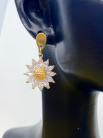 Gold Daisy Charm Earrings Mother's Day Gifts Ideas Personalized Customized Made to Order, N4153