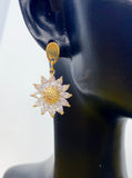 Gold Daisy Charm Earrings Mother's Day Gifts Ideas Personalized Customized Made to Order, N4153