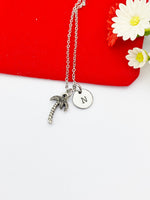 Silver Coconut Tree Charm Necklace Plant Biologist School Student Gifts Ideas Personalized Customized Made to Order, N789