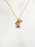 Gold Tabby Cat Charm Necklace Veterinarian School Student Gifts Ideas Personalized Customized Made to Order, N5503