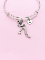 Silver T Rex Dinosaur Charm Bracelet Paleontologist Gift Idea Personalized Customized Monogram Made to Order Jewelry, N5512