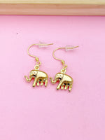 Gold Elephant Charm Necklace Birthday Luck Gifts Ideas Personalized Customized Made to OrderN2776