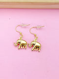 Gold Elephant Charm Necklace Birthday Luck Gifts Ideas Personalized Customized Made to OrderN2776