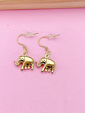 Gold Elephant Charm Necklace Birthday Luck Gifts Ideas Personalized Customized Made to OrderN2776