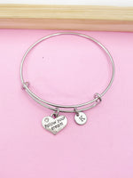 Silver Follow Your Dream Heart Charm Bracelet Graduation Gifts Ideas Personalized Customized Made to Order Jewelry, AN828