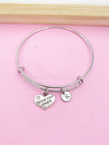 Silver Follow Your Dream Heart Charm Bracelet Graduation Gifts Ideas Personalized Customized Made to Order Jewelry, AN828