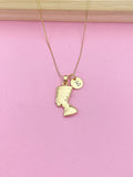 Gold Queen Nefertiti Charm Necklace Women Gifts Ideas Personalized Customized Made to Order, N4195