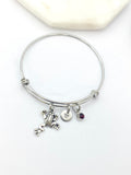 Silver Frog Charm Bracelet Veterinary Nurse School Student Gift Ideas Personalized Customized Made to Order Jewelry, AN5034