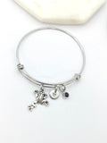 Silver Frog Charm Bracelet Veterinary Nurse School Student Gift Ideas Personalized Customized Made to Order Jewelry, AN5034