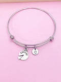 Silver Cheese Charm Bracelet Cheese Wine Lover Gifts Ideas Personalized Customized Made to Order, N5519