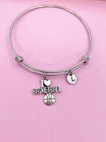 Silver I Lover Basketball Charm Bracelet Basketball Team Coach Gift Ideas Personalized Customized Made to Order Jewelry, N4531