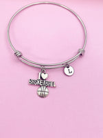 Silver I Lover Basketball Charm Bracelet Basketball Team Coach Gift Ideas Personalized Customized Made to Order Jewelry, N4531