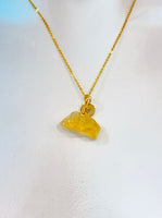 Gold Natural Citrine Gemstone Necklace Birthday Mother's Day Gifts Ideas Personalized Customized Made to Order, N5535