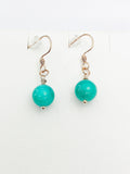 Rose Gold Natural Jade Gemstone Earrings Mother's Day Birthday Gifts Ideas Personalized Customized Made to Order, EN2911