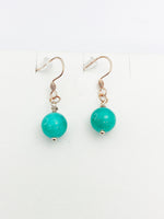Rose Gold Natural Jade Gemstone Earrings Mother's Day Birthday Gifts Ideas Personalized Customized Made to Order, EN2911