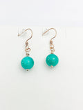 Rose Gold Natural Jade Gemstone Earrings Mother's Day Birthday Gifts Ideas Personalized Customized Made to Order, EN2911