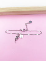 Silver Guardian Angel Wing Charm Bracelet Guardian Angel Gift Ideas Personalized Customized Made to Order Jewelry, N1547C