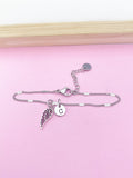 Silver Guardian Angel Wing Charm Bracelet Guardian Angel Gift Ideas Personalized Customized Made to Order Jewelry, N1547C