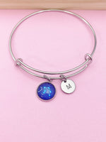 Silver Libra Zodiac Charm Bracelet October Birthday Gifts Ideas Personalized Customized Made to Order Jewelry, AN361