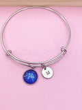 Silver Libra Zodiac Charm Bracelet October Birthday Gifts Ideas Personalized Customized Made to Order Jewelry, AN361